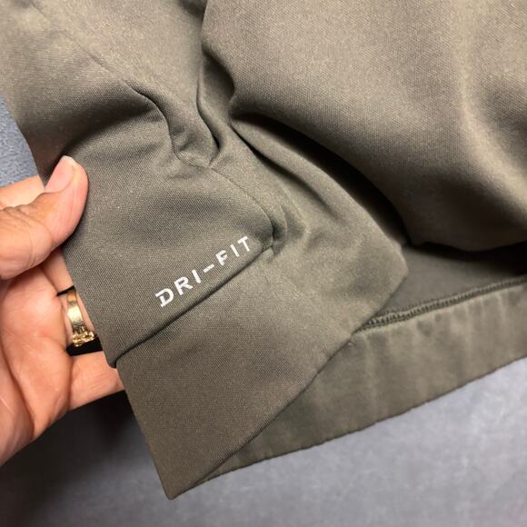 Nike Dri Fit Military Sweatshirt Embroidered Logo Swoosh Hooded Pullover Jumper - Picture 9 of 11